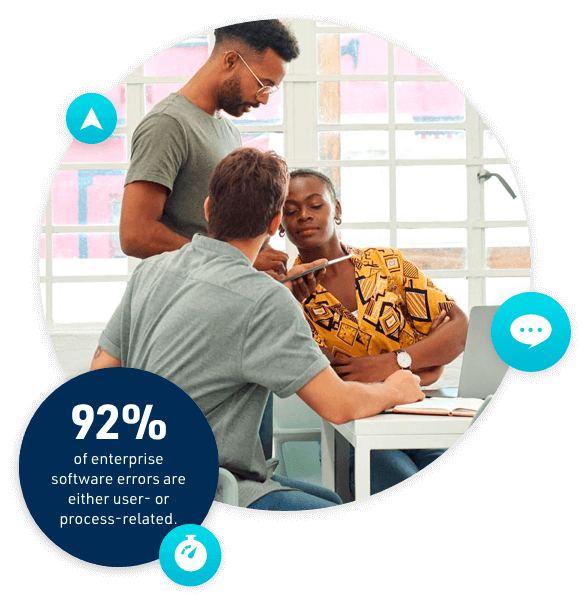 coworkers-conversation-1 92% of enterprise software errors are either user- or process-related.